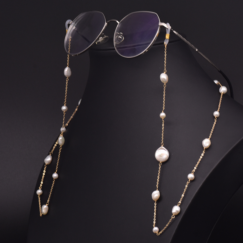 GLSEEVO 천연 바로크 진주 안경 체인 목걸이 펜던 - Body Jewelry Charms 리뷰 및 가격