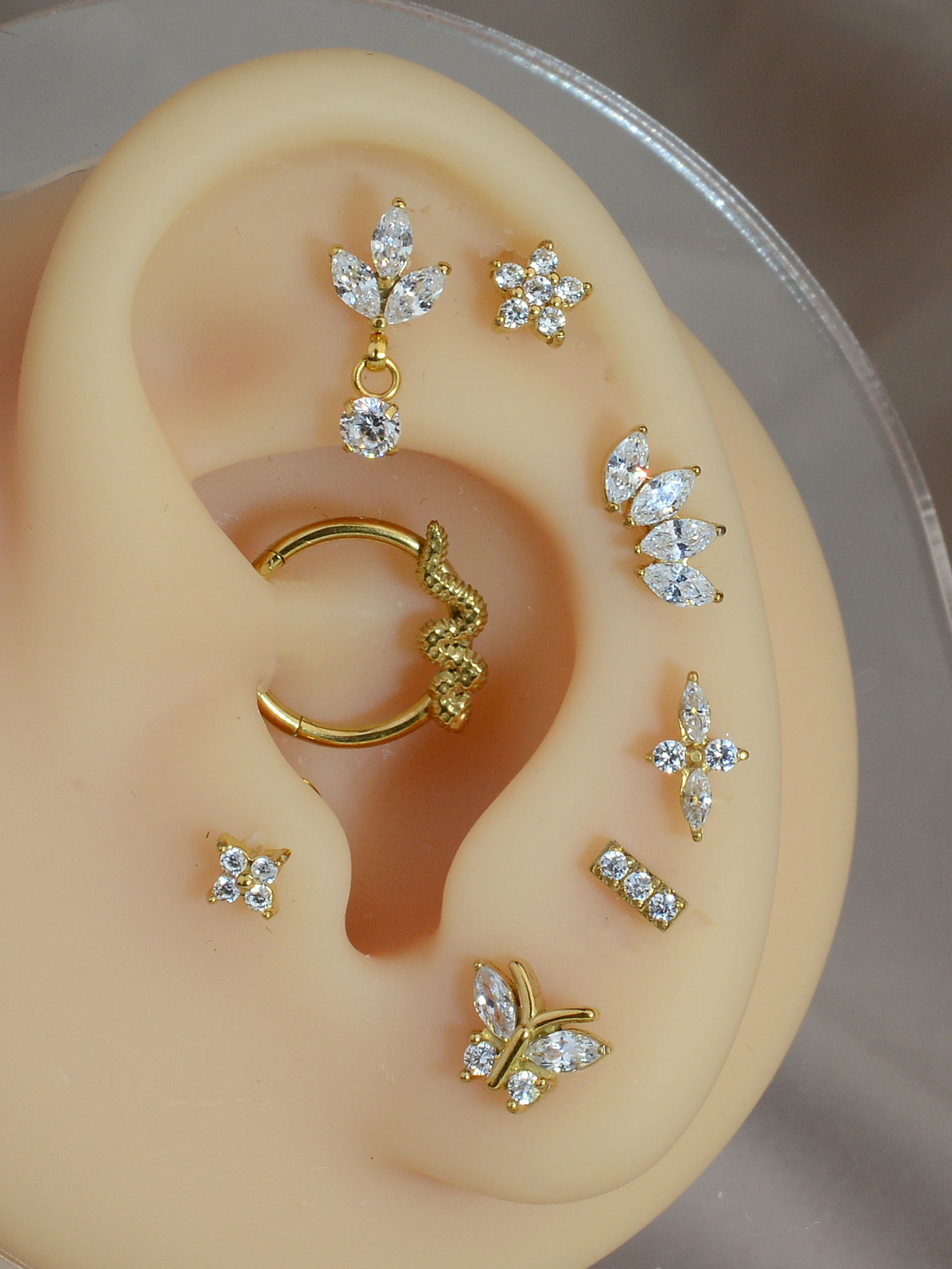 1PC 티타늄 스테인레스 스틸 귀걸이 작은 나비 잎 플 - Tragus Flat Back 리뷰 및 가격