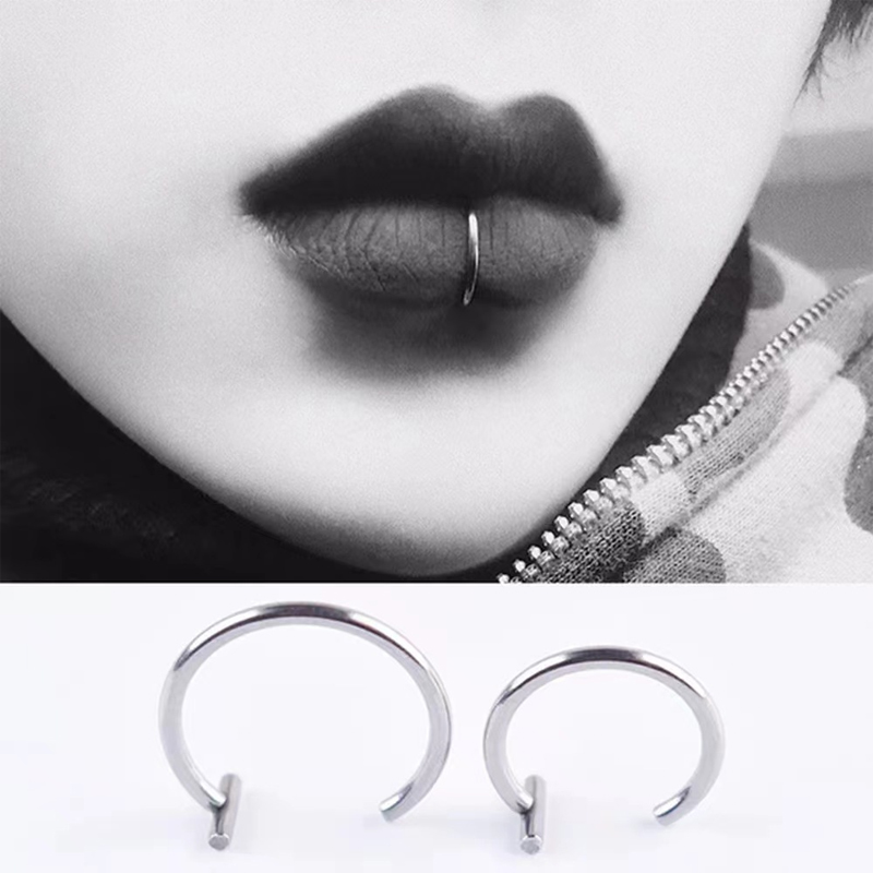 18G 수술용 스틸 립 링 하프 후프 귀걸이 오픈 후프 - Body Jewelry Lip Ring 리뷰 및 가격