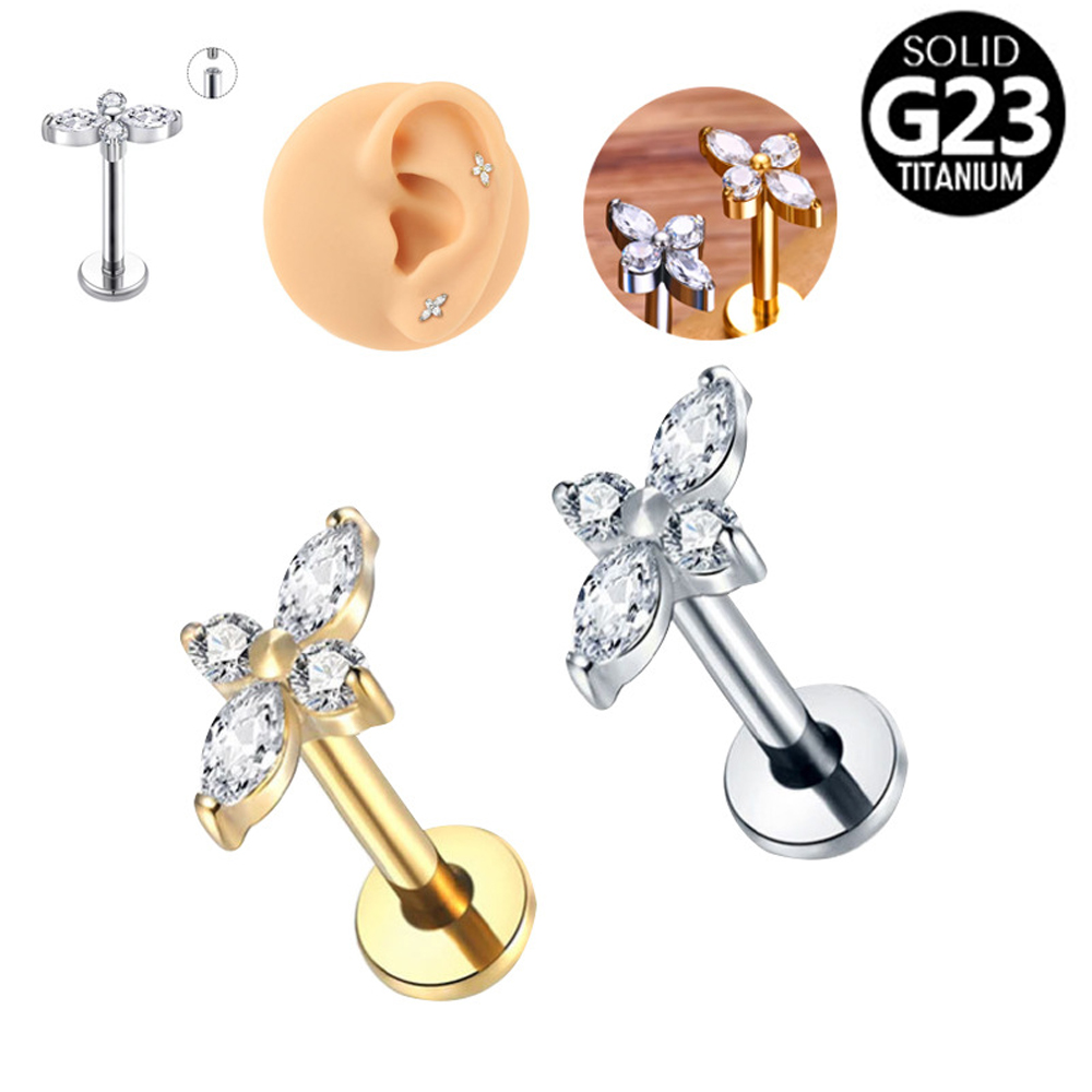 1PC G23 티타늄 라브렛 피어싱 주얼리 플랫 백 귀 - Tragus Flat Back 리뷰 및 가격