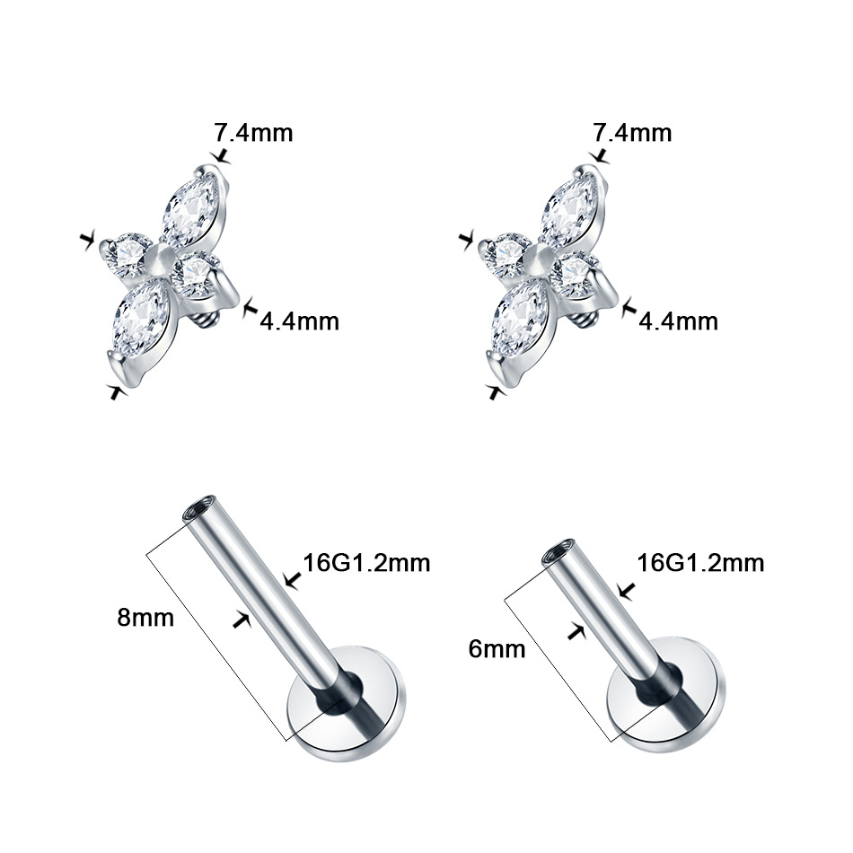 1PC G23 티타늄 라브렛 피어싱 주얼리 플랫 백 귀 - Tragus Flat Back 리뷰 및 가격
