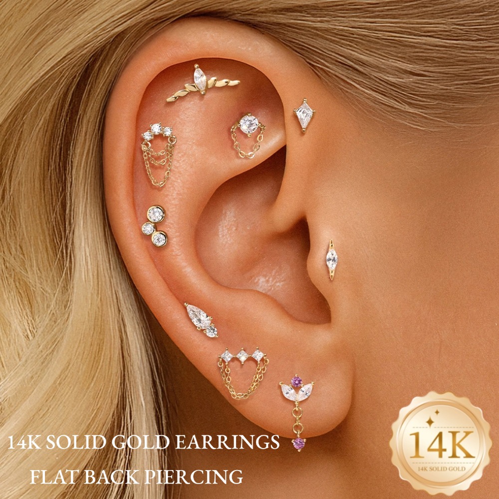 DIeSchein 14K 순금 피어싱 귀걸이 플랫 백  - Tragus Flat Back 리뷰 및 가격