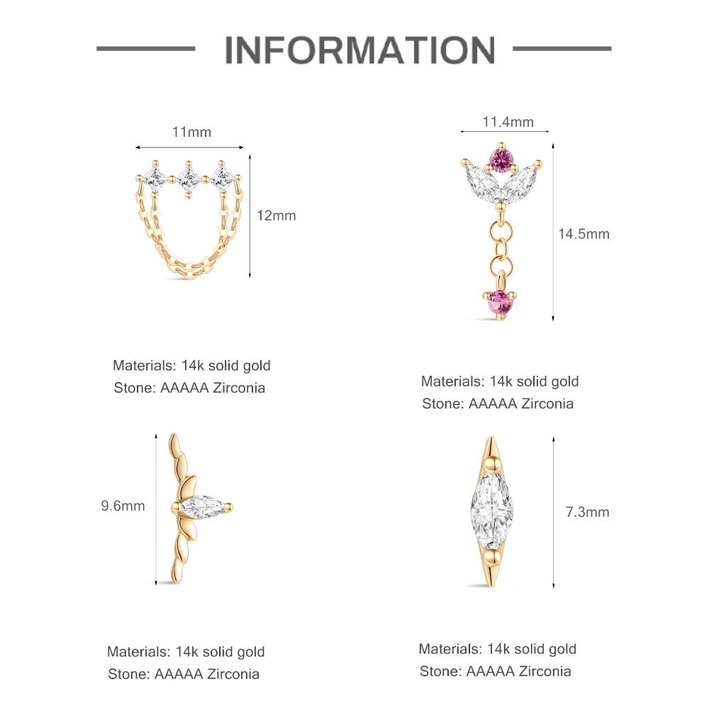 DIeSchein 14K 순금 피어싱 귀걸이 플랫 백  - Tragus Flat Back 리뷰 및 가격