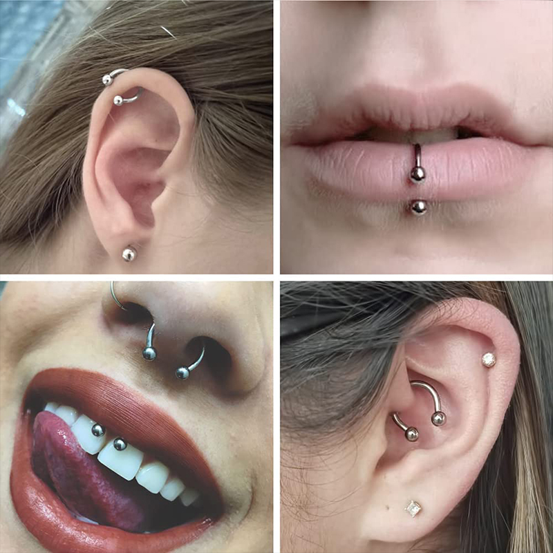 5개/세트 스테인리스 스틸 18G 말굽형 바벨 코/입/ - Body Jewelry Lip Ring 리뷰 및 가격
