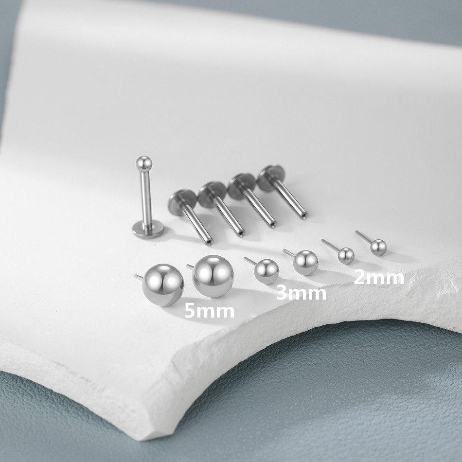 1/10pcs 티타늄 푸시 인 볼 Labret 피어싱  - Body Jewelry Threadless 리뷰 및 가격