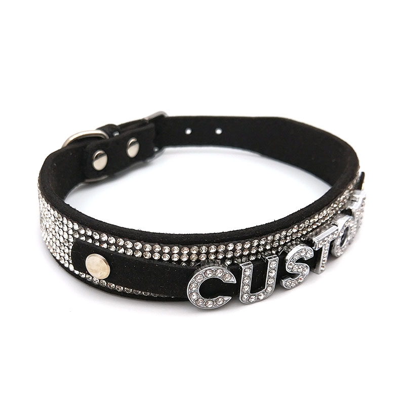 반짝 이는 라인 석 편지 사용자 정의 칼라 초커 목걸이 - Body Jewelry Goth 리뷰 및 가격