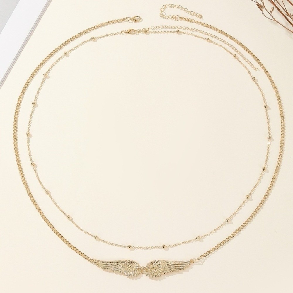 트렌디하고 우아한 이중 레이어 날개 바디 체인 비즈 참 - Body Jewelry Outfit 리뷰 및 가격