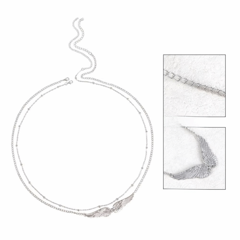 트렌디하고 우아한 이중 레이어 날개 바디 체인 비즈 참 - Body Jewelry Outfit 리뷰 및 가격