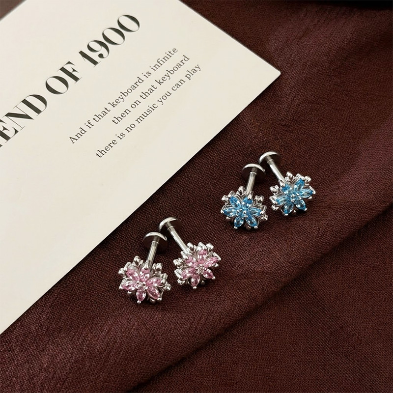 ASTM F136 티타늄 플랫 백 귀걸이 꽃 모양 연골 - Tragus Flat Back 리뷰 및 가격