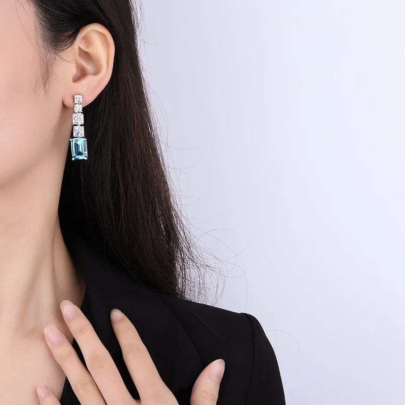 고스 레트로 고급스러운 바다색 사각형 고탄소 다이아몬드 - Body Jewelry Goth 리뷰 및 가격