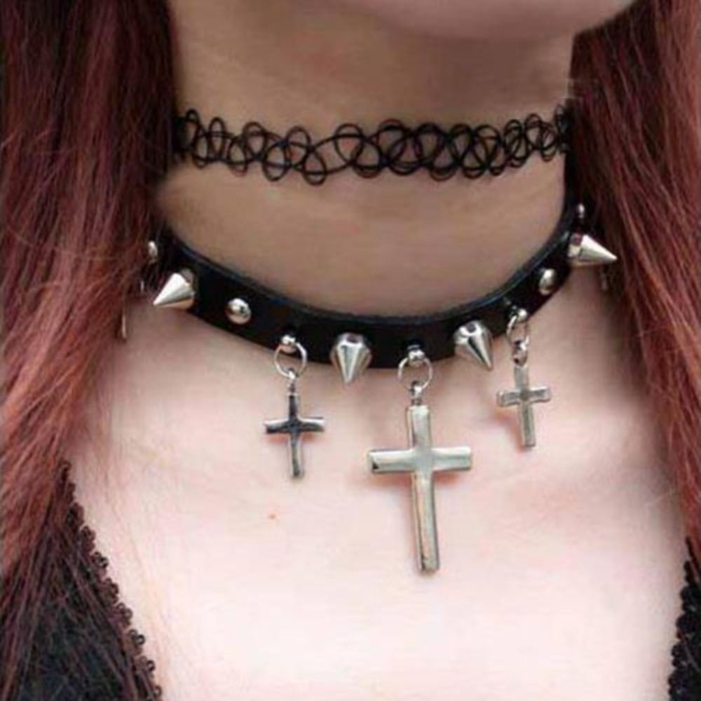 멀티 컬러 꼰 물고기 실 목걸이, 문신 초커, 스트레치 - Body Jewelry Goth 리뷰 및 가격