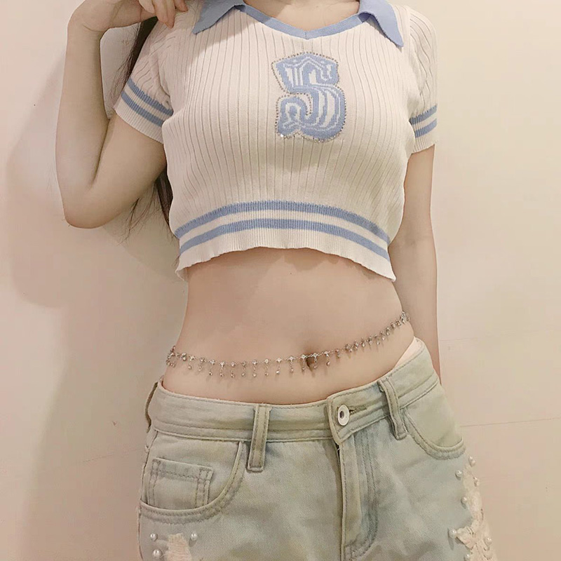 심플한 더블 레이어 비즈 체인, 여성용 허리 밸리 체인 - Body Jewelry Outfit 리뷰 및 가격