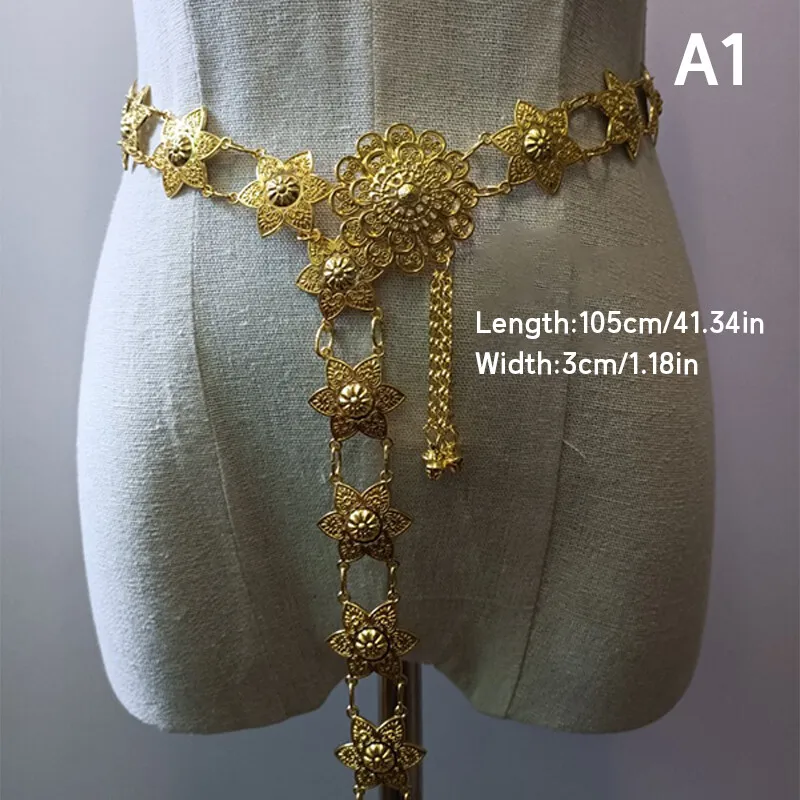 1PC 금속 태국 허리 체인 여성 태국 다이 골드 벨트 - Body Jewelry Outfit 리뷰 및 가격