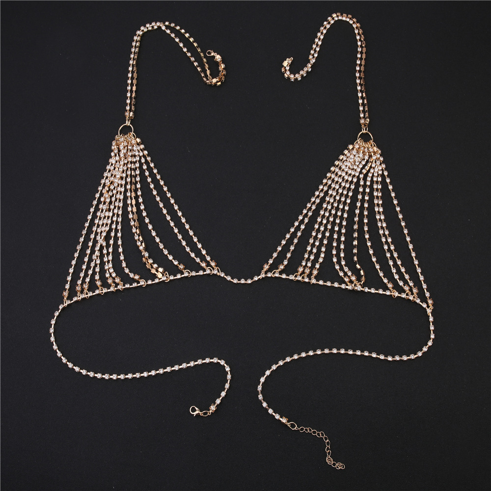 여성용 섹시한 샤이니 크리스탈 라인스톤 브라, 비키니  - Body Jewelry Charms 리뷰 및 가격