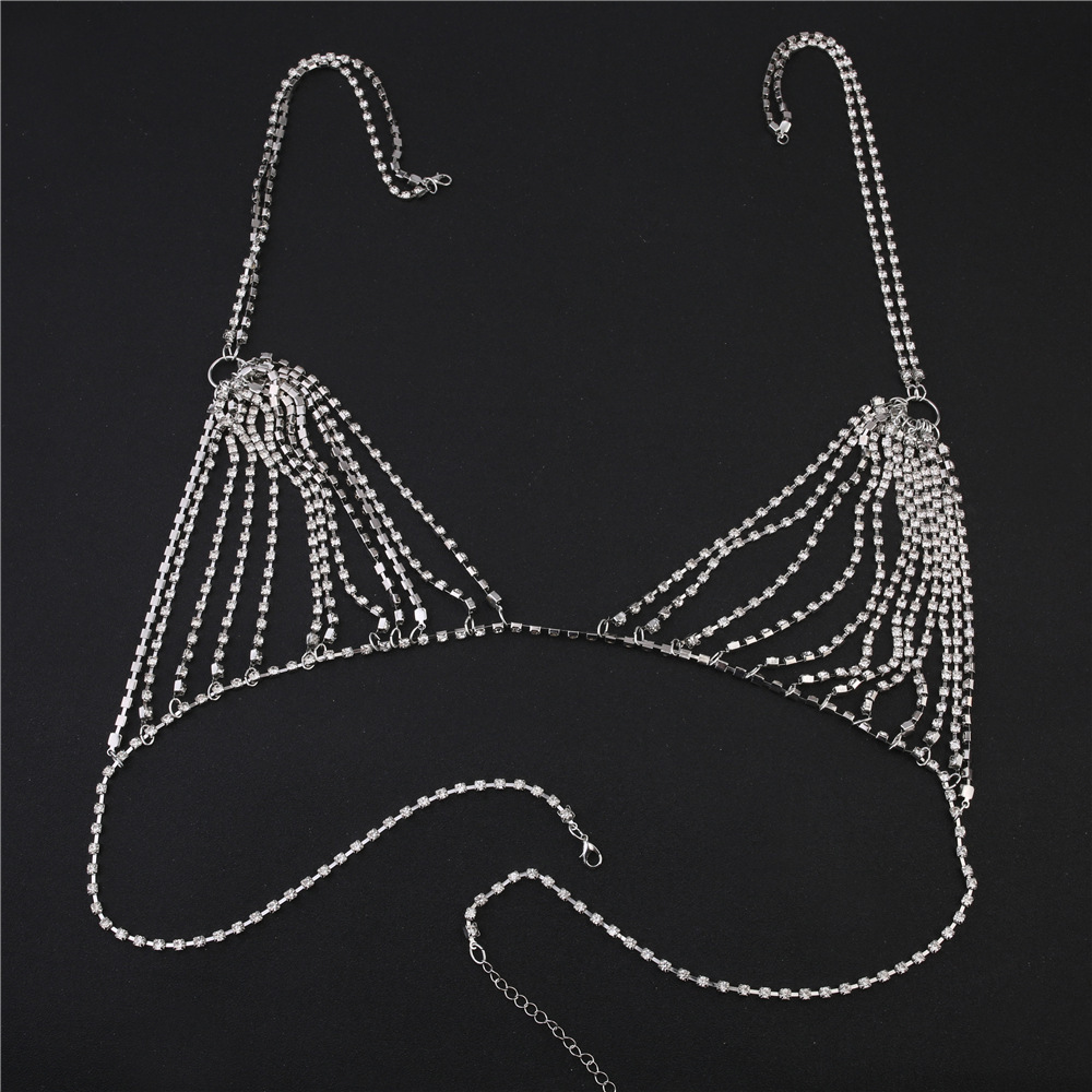 여성용 섹시한 샤이니 크리스탈 라인스톤 브라, 비키니  - Body Jewelry Charms 리뷰 및 가격