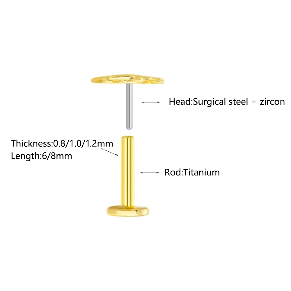 ASTM F-136 티타늄 Labret 피어싱 체인 디 - Body Jewelry Threadless 리뷰 및 가격