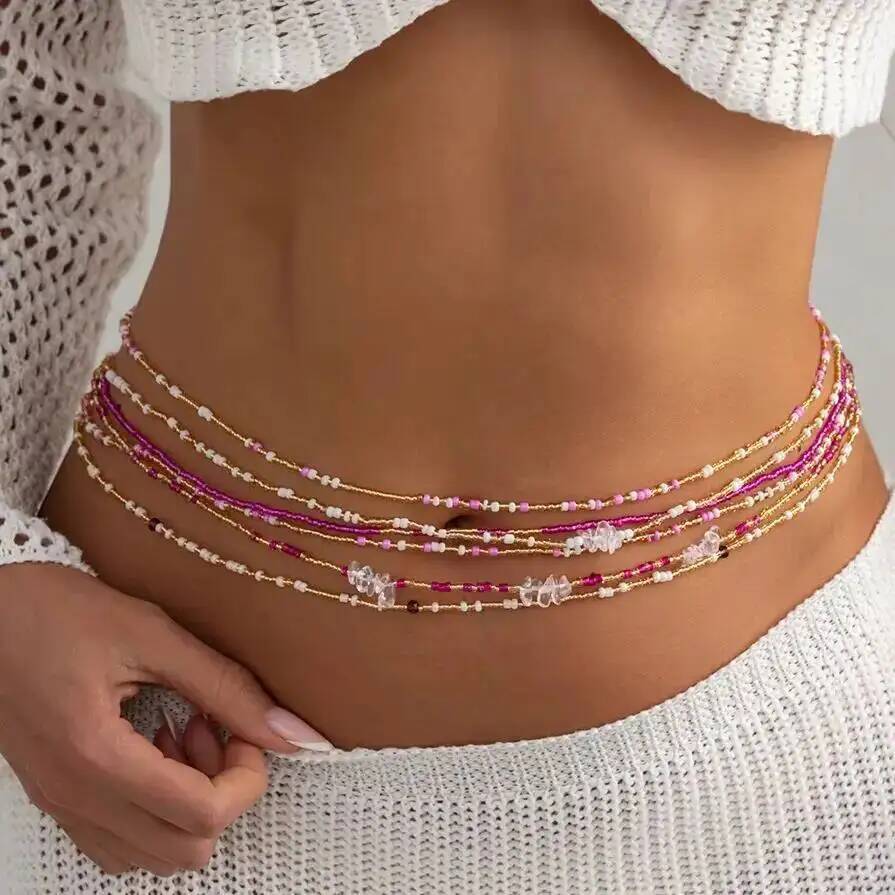 시신 6종 세트 보헤미안 스타일 화려한 쌀알 비즈 허리 - Body Jewelry Outfit 리뷰 및 가격